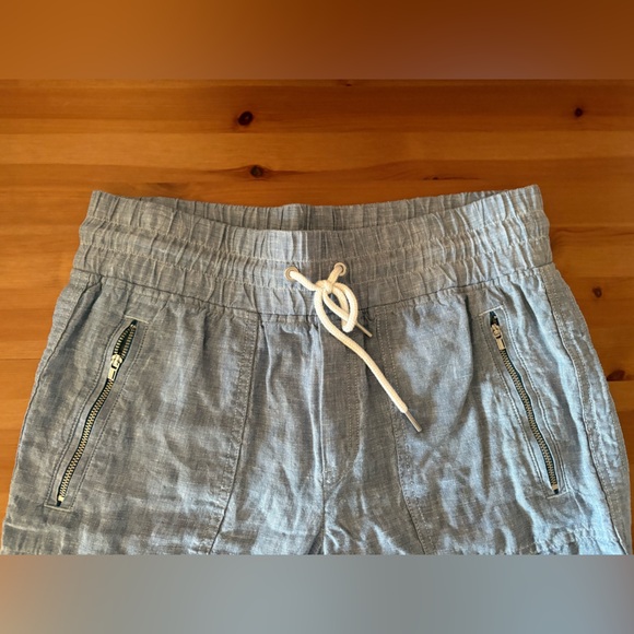 Athleta Cabo 100% Linen Jogger Pants Chambray Blue Size 6 - Picture 5 of 14